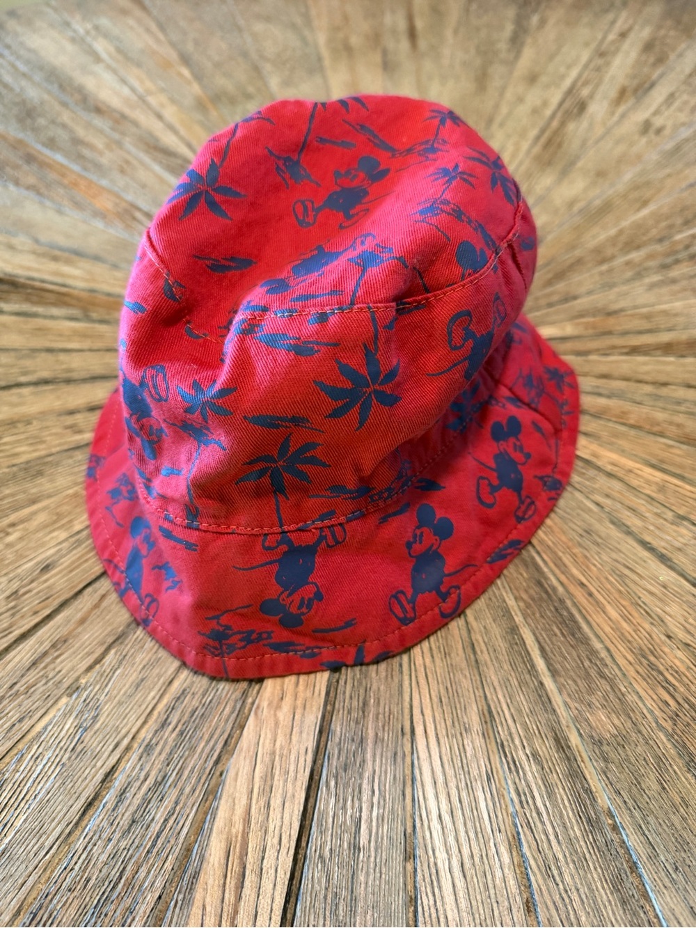 Disney x Junk Food Mickey Mouse Kids Bucket Hat Red Tropical Palm Trees One size